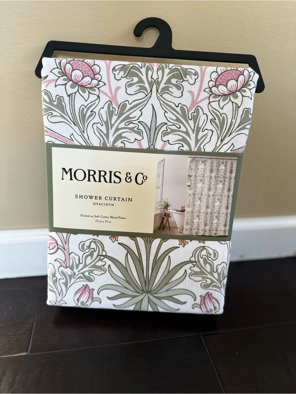Hyacinth Pink & Sage Shower Curtain